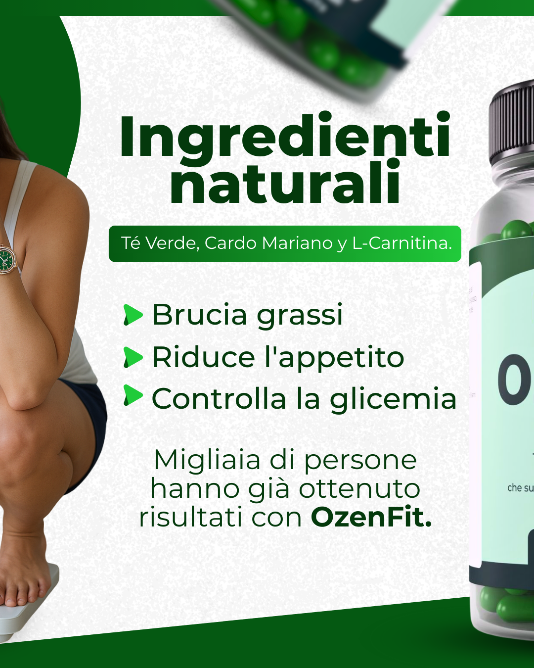 5x OzenFit Caps - Integratore per la perdita di peso e il controllo del metabolismo